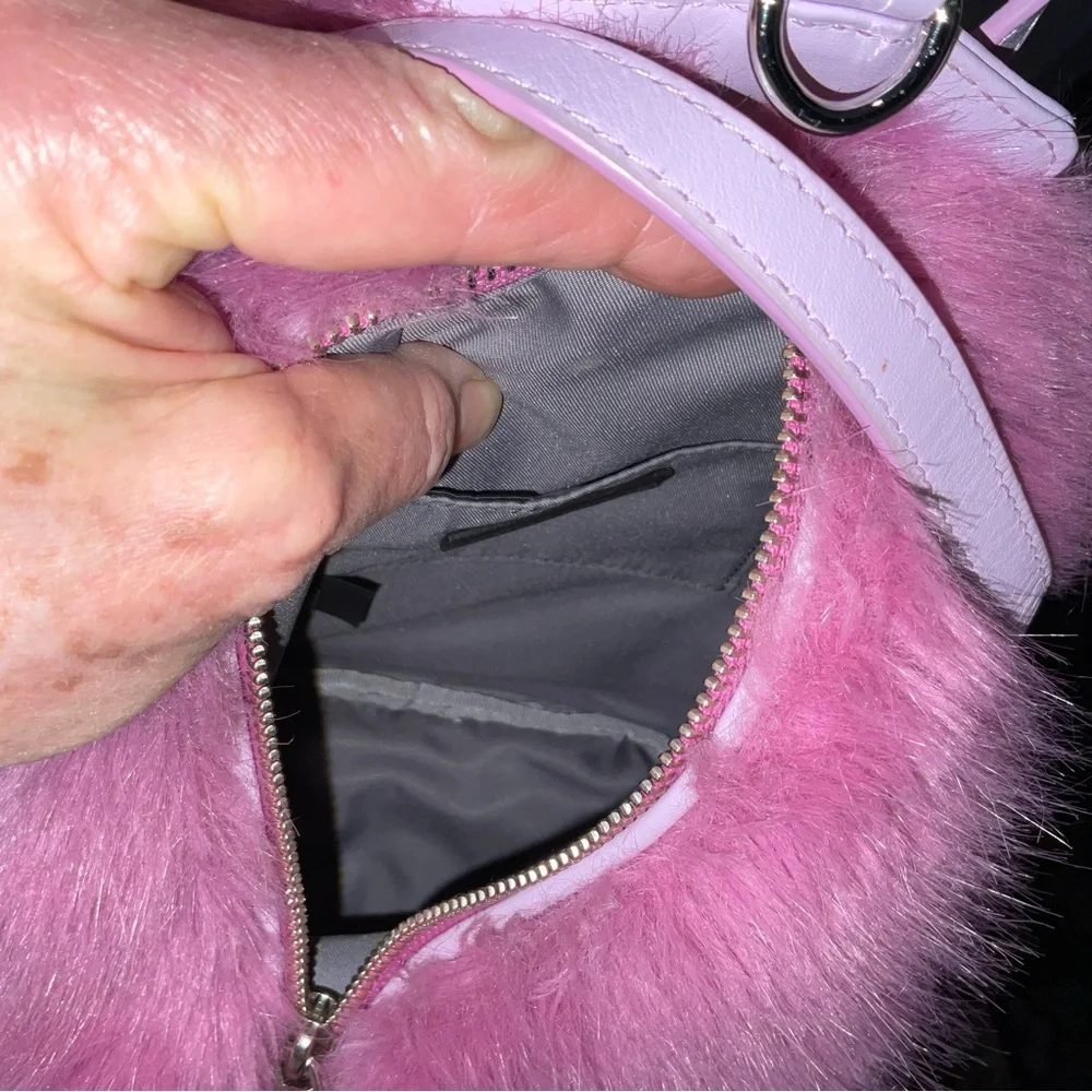Rebecca Minkoff Pink Faux Fur Backpack